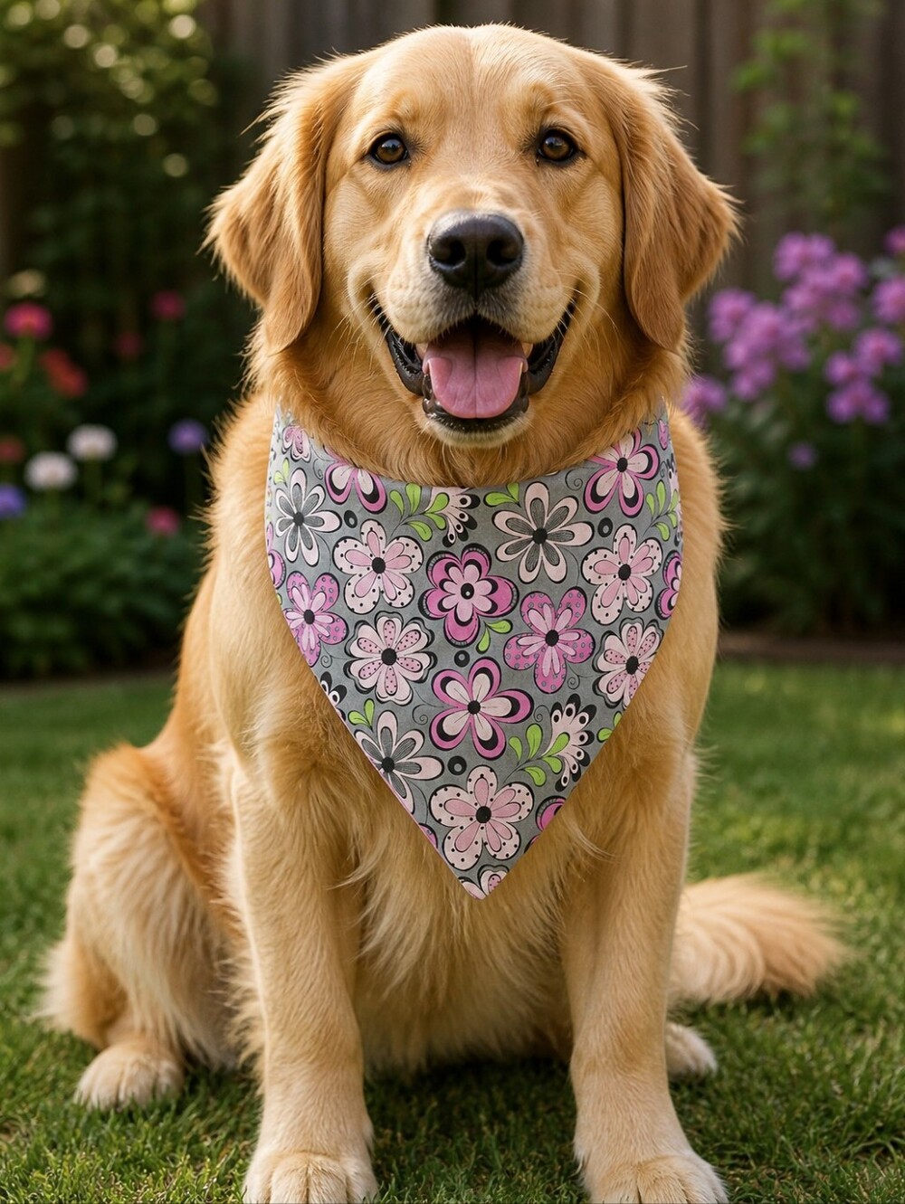 Pink Floral Reversible Bandana